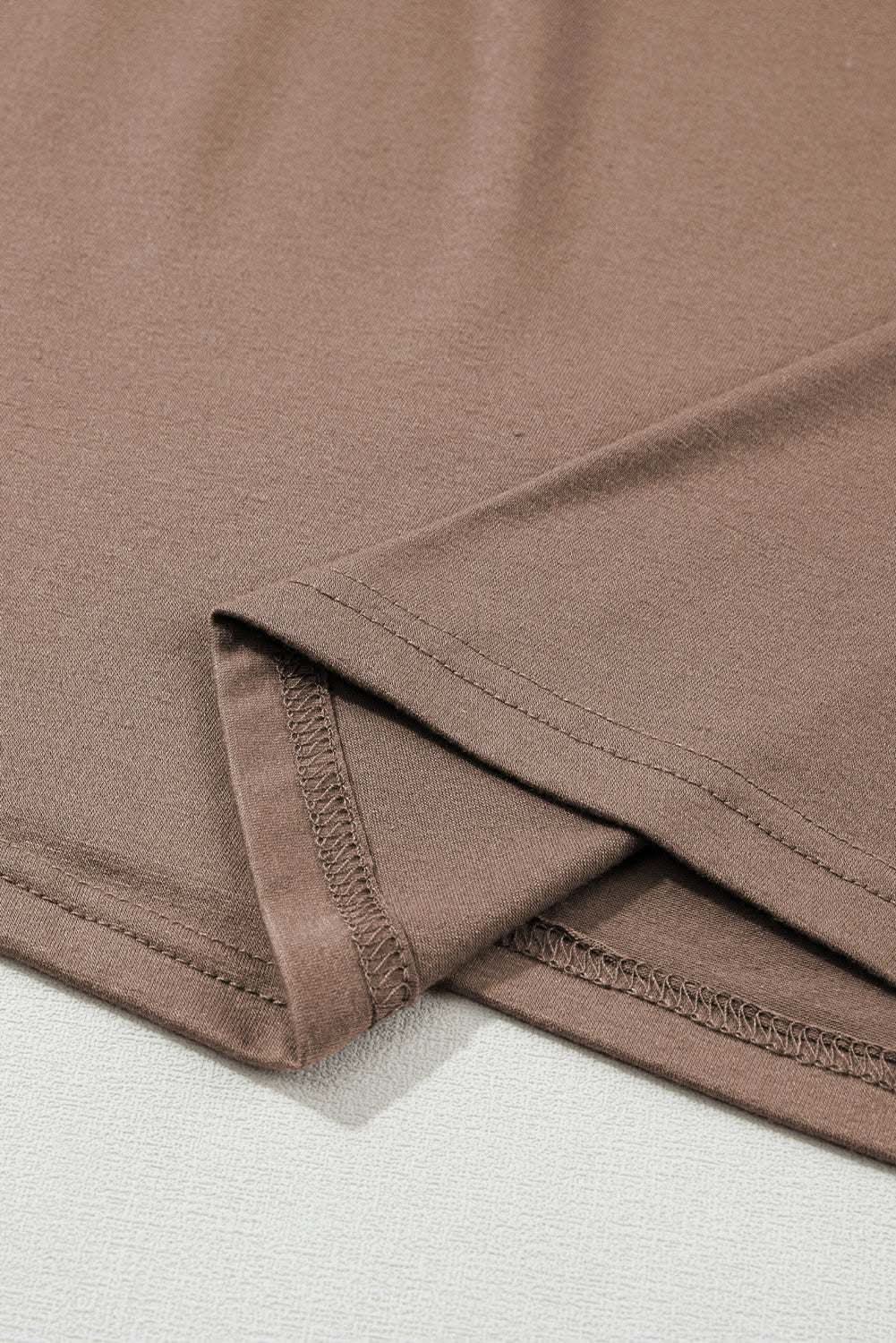 Smoke Gray Solid Color T Shirt 2pcs Wide Leg Pants Set - Love Salve